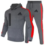 2-delad herr tracksuit 2024 höst vinter jogging sportkläder set sweatshirts hoodies jackor och träningsbyxor herrkläder gray  H M