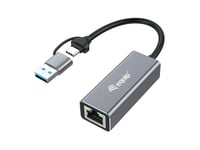 Equip 133495 Adaptateur réseau USB-C vers Ethernet 2,5 Gigabit (USB-C+A)