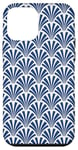 iPhone 12 mini Elegant Navy Art Deco Palm Fan Design Case