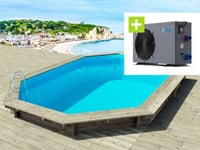 Piscine bois " Brazilia "  5.86 x 3.86 x 1.20 m + Pompe à chaleur  Puissance 6.1 kW