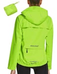 BALEAF bike jacket femmes veste de pluie imperméable respirant randonnée veste d'été coupe - vent veste extérieure veste légère résistante aux intempéries veste de vélo Jaune fluorescent S