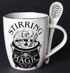 Stirring up Magic Mug and Spoon Set, Witchcraft Spells Potions, Alchemy England