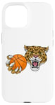 Coque pour iPhone 15 Ballon de basket Jaguar Leopard Cheetah Panther