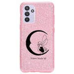 Coque Galaxy A04S et A13 5G paillettes rose fee lune