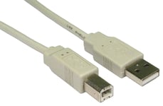 LONG 5 Metre 5m USB A to B Printer Cable Lead Beige ideal for Epson HP Cannon