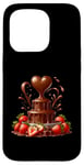 Coque pour iPhone 15 Pro Fontaine à chocolat en forme de cœur - Saint-Valentin romantique