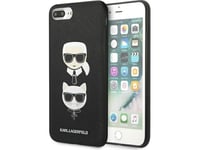 Karl Lagerfeld Etui Karl Lagerfeld Klhci8lsakickcbk Apple Iphone 8/7 Plus Czarny/Black Hardcase Saffiano Ikonik Karl&Choupette Head