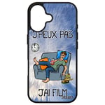 Coque J'peux Pas J'ai Film Pour Iphone 16 Silicone Texte Comique Cinema Pas Cher Bleu Humour Noir Metal 4g Drole Dessin Tele Apple