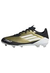 adidas Mixte F50 League Messi Football Boots Firm Ground Chaussures, Gold Metallic/Cloud White/Core Black, 44 2/3 EU