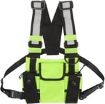 Sac De Harnais De Poitrine Radio, Étui De Transport Pour Radios Bidirectionnelles, Porte-Accessoires, Pour Talkie-Walkie Double Harnais De Poitrine Pochette Étui Gilet, Vert