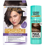 L'Oréal Paris Excellence 5.11 Ultra Ash Light Brown + Magic Retouch Roots 3