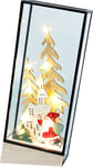 Christmas Battery Operated Light Up Festive Village Glass Holder Ornament