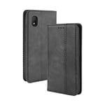LAGUI Compatible with Alcatel 1B 2020 Case, Leather Flip Case Protective Cover for Mobile Phone with Card Slot Stand and Magnetic Function as Wallet, Black