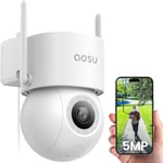 3K 5MP Camera Surveillance WiFi Extérieure Filaire 360°PTZ Caméra IP Exterieur WiFi 2.4GHz,400Lm Projecteur Vision Nocturne Couleur,Sécurité et Protection des véhicules,24/7 Enregistrement(Q465)