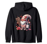 Wine Gnome With Valentines Chocolate For Valentines Day Zip Hoodie