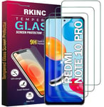 RKINC Verre Trempé [Lot de 3] pour Xiaomi Redmi Note 10 Pro, Note 10 Pro Max 4G, Film Protection écran, Dureté 9H 0,33 mm HD Glass [sans Bulles d'air][Résistant aux rayures][Garantie à vie]