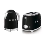 Smeg Kettle and Toaster, 50’s Style Retro Range, KLF04BLUK/TSF01BLUK, Black