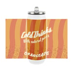 Retro Orangeade Soda Can Large Drinking Flask with Straw - Travel Mug Gift