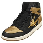 Nike Air Jordan 1 Retro High Og Mens Fashion Trainers in Black Gold - 10 UK