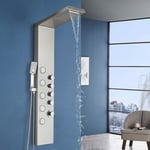 Ouyifan - Colonne de douche hydromassage set panneau douche en acier inox 304 avec mitigeur massage, douche fixe, douchette et sortie baignoire 4