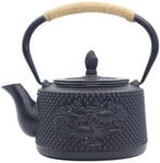 Théière en Fonte, Bouilloire à thé en Fonte avec infuseur pour thé en Vrac avec intérieur entièrement émaillé pour la santé Tasse à thé Tetsubin 900 ML