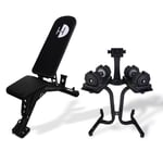 Half Human FID Weight Bench and 25kg Adjustable Dumbbells Power Set