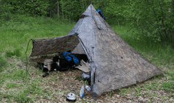 Skalmo the Mid dyneema tält med skorsten och kamin 