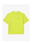 Lacoste Relaxed Fit Plain Soft Cotton Jersey T-shirt, Green, Size 16, Women