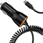 Chargeur Cc07 Câble Flexible Allume-Cigare 3a Micro Usb Qc 3.0 Charge Rapide Charge Universel Voiture Camper Téléphone Tablette Compatible Pour Xiaomi Oppo Realme Samsung Huawei (Noir)[X3702]