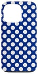 iPhone 13 Pro White Dots on Dark Blue Pattern Polka Dot Case