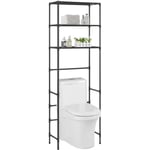 Maisonchic - Meuble pour machine à laver, Meuble pour wc de toilette à 3 niveaux noir 53x28x169 cm ASAF23010