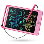 TEKFUN Tableau d'écriture LCD Enfants Jouets Educatif, Tablette Dessin Enfants de 8,5 Pouces Ardoise Magiqu Coloré, Cadeaux d'anniversaire Noël pour Les Filles Et Garçons de 3 4 5 6 7 Ans (Rose)