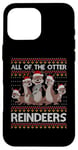 Coque pour iPhone 16 Pro Max All Of The Otter Pull de Noël avec motif de loutre