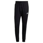 adidas Homme Essentials Fleece Regular Tapered Pants (Plus Size), Black/White, XL Extra Tall