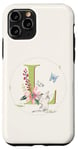 Coque pour iPhone 11 Pro Monogramme mignon avec lettre initiale de chat L