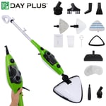 10-in-1 1500W HOT STEAM CLEANER HANDHELD STEAMER FLOOR MOP + CARPET WASHER UK