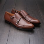 Skolyx double monk strap dark brown UK10 / EU44 - seconds