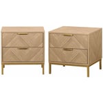 Sweeek - Lot de 2 tables de chevet. Budapest. deux tiroirs. l 45 x l 40 x h 45cm