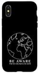 Coque pour iPhone X/XS Contours de la carte du monde Protection de la nature