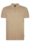 Hugo Boss Black Mens Press 55 Polo Shirt Dark Beige - Size 2XL