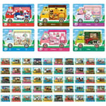 Lot de 56 cartes à fermeture éclair pour caravane Animal Crossing New Horizons Série 1-4 pour Switch/Switch Lite/Wii U