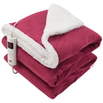 Electric Heated Throw Fleece Reversible Blanket 160 X 130cm