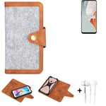 Felt Case + earphones for OnePlus Nord N100 Cover light grey