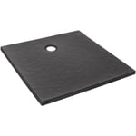 Receveur de douche extra-plat Jacob Delafon Ipso E62300-AGM 80x80x3 cm - Gris anthracite, texture pierre