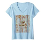 Womens SAVE THE HUMANS - THE TREE Funny Environmental Humor Ecology V-Neck T-Shirt