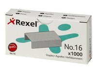 Rexel - Klamrar - 24/6, No. 16 - 6 Mm - Stål - Silver - Paket Med 1000 - För Centor  Gazelle  Matador  Meteor  Office 56  Ulyssey