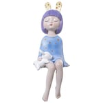 Alexandra House Living Figurine décorative Bleue en Plastique Lapin Oreilles 11 x 15 x 31 cm