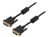 Cable dual link DVI-D -24+1- male des deux cotes 3m - Noir