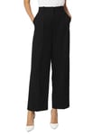 VERO MODA Vmnila MW Pantalon Ample pour Papa Noos Tissu, Noir, 40W x 32L Femme