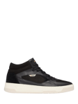 HUGO BOSS Leather Hi-Top Tennis Trainers, Black